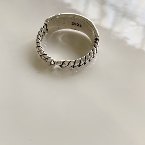 Smiley face adjustable silver ring - Picture 8 of 9